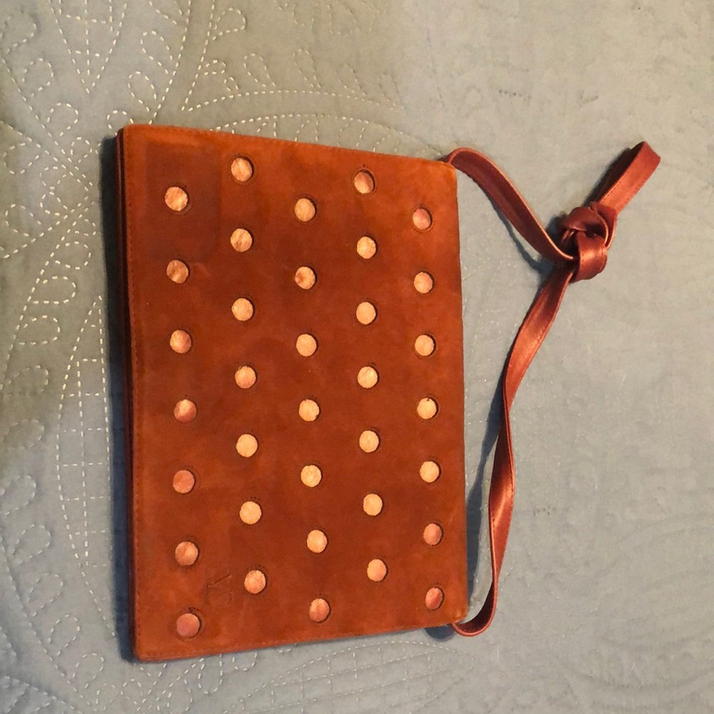 Valentino Garavani Red Suede & Leather Envelope